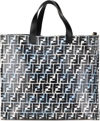 Fendi Borsa shopper Joshua Vides in tela cerata con motivo Zucca 2010-2024 - Blu