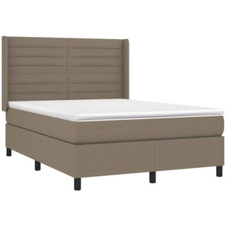 vidaXL Vidaxl - Cama Box Spring Con Colch&oacute;n Tela Gris Taupe 140x190 Cm