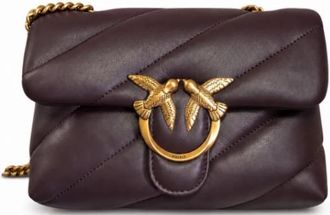 Pinko Love Puff Mini - Dames - Schoudertassen - Bruin - ONE Size - Katoen - Tassen