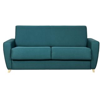 Miliboo Sof&aacute; Cama N&oacute;rdico Azul Petr&oacute;leo Con Colch&oacute;n De 18 Cm Graham