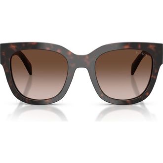 Prada 52mm Square Sunglasses in Root Tortoise /Brown Gradient at Nordstrom