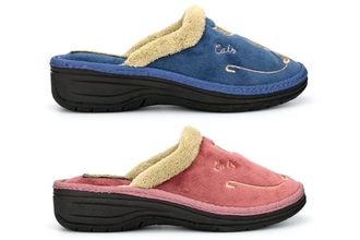 Generic Womens Wedge Heel Slippers Size 6 Comfort Slipper Size 8 Womens Mule Slippers Ladies Slip On Slipper Wedge Heels Slip On Comfort Sizes 3-8 Heather/Blu