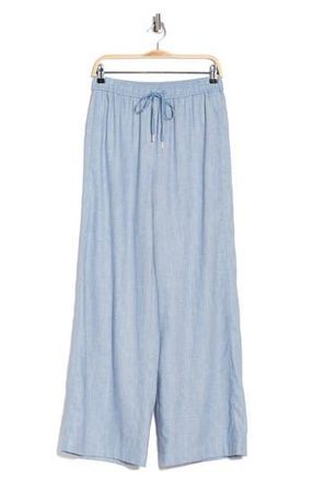 Theory Free Flow Linen Blend Drawstring Pants in Cerulean Blue at Nordstrom Rack, Size Petite