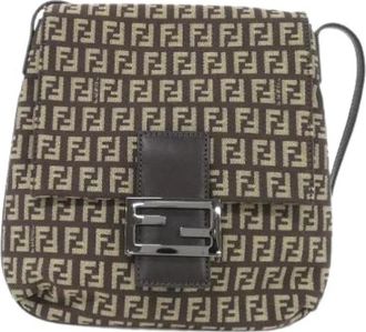 Fendi Pre-owned Cross Body Bags, female, Brown, Size: ONE SIZE Pre-owned Canvas Cross Body Bag