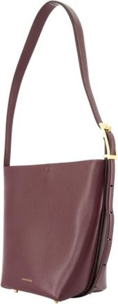 Anine Bing Womens Elly Medium Shoulder Bag Leather Burgundy Cowhide Shoulder-hobo-bags