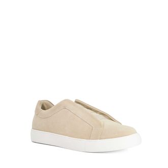 Dune London Mens Tylers - Lace-Less Trainers - Beige Leather - Size UK 8