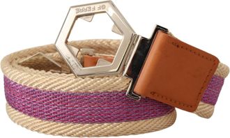 Gianfranco Ferre Leather Hexagon Logo Buckle Womens Belt