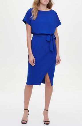 Kensie Tie Front Blouson Dress in Cobalt at Nordstrom Rack, Size 6