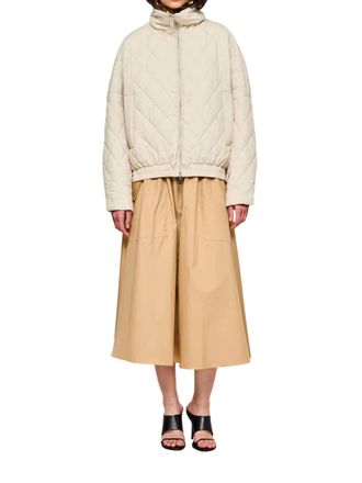 OOF Wear Shiny Nylon Quilted Cropped Puffer Jacket