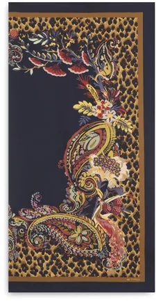 Etro Womens Scarf Animal-Print Silk Multicolour Scarfs