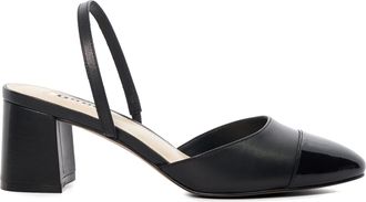 Dune London Womens Ladies Careful - Block Heeled Slingback Courts - Black Leather - Size UK 5