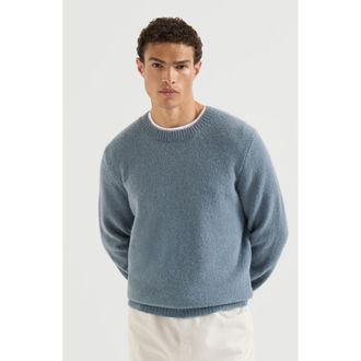 Brunello Cucinelli Alpaca, cashmere and wool sweater in Cerulean at Nordstrom, Size 62 It