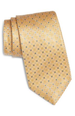 Canali Medallion Silk Tie in Yellow at Nordstrom