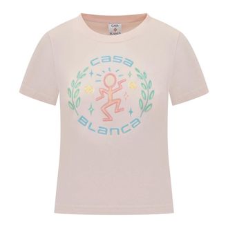 Casablanca T-Shirts, female, Pink, Size: S Dance Joy T-Shirt