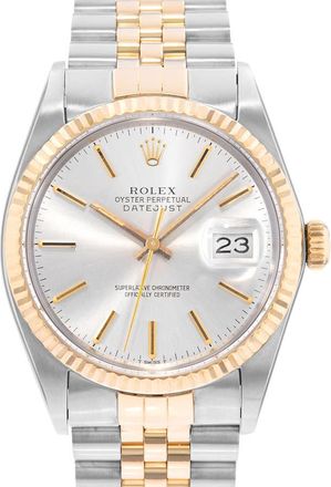 Rolex Pre-owned Rolex Datejust 36 Automatic Chronometer Silver Dial Mens Watch 16013 SSJ