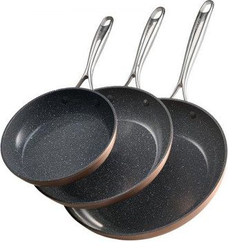 OEM Sart&eacute;n De Aluminio Para Huevos, 3 Piezas 200, 270 Y 300 Mm, Antiadherente, De Cer&aacute;mica Resistente Con Mango Resistente Al Calor, Ideal Para Horno, Gas