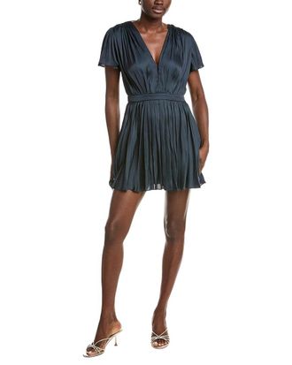Maje Pleated Satin Mini Dress