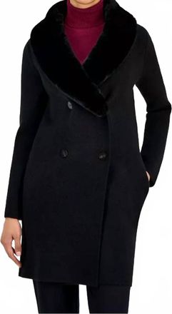 Elie Tahari Faux Fur Shawl Collar Jacket In Black
