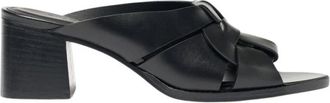 Scarosso Aida Sandal - Dames - Muiltjes - Zwart - 38 1/2 EU - Leer - Schoenen