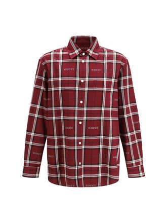 Gucci Tartan Cotton Jacquard Shirt - Red