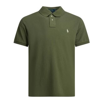Polo Ralph Lauren Polo Shirts, male, Green, Size: 2XL Custom Slim Fit Polo Shirt