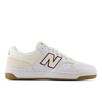 New Balance Unisex 480P en Blanco/Rojo, Malla, Talla 37.5