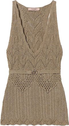 Twin-Set Top con dettaglio lamé - Toni neutri