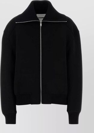Jil Sander wool blend bomber jacket with high collar