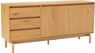 Happy Garden Aparador De Madera Natural De 160cm Con 2 Puertas Y 3 Cajones Sarah