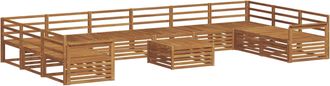 vidaXL Juegos De Sof&aacute;s 11 Uds. Natural Madera De Acacia S&oacute;lida Vidaxl