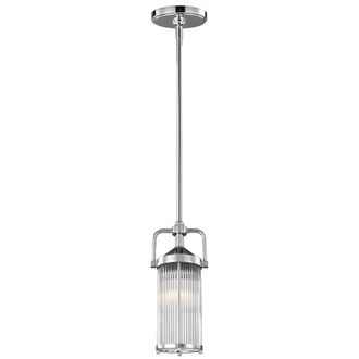 Netlighting Paulson 1 Light Mini Ceiling Pendant Light Chrome IP44 G9 in Grey