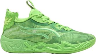 Puma Mens X Lamelo Ball Mb.04 Lo Team Basketball Sneakers Shoes - Black, Green Glare/Fizzy Light-green, 13