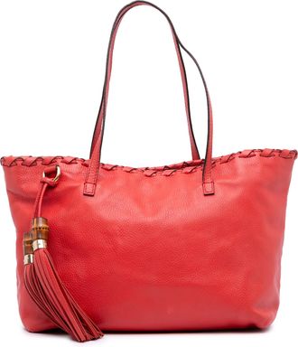 Gucci Pre-owned Womens Leather Bamboo Tassel Tote - Light Pink - One Size