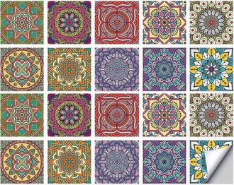 OEM 20 Unidades, Adhesivos Para Azulejos, Adhesivos Para Azulejos Marroqu&iacute;es, Adhesivos Para Azulejos Pared, Autoadhesivos, Azulejos Diy, 20 X 20 Cm