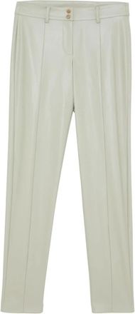 Patrizia Pepe Slim Fit High-Waisted Skinny Broek - Dames - Slim Fit Broeken - Groen - S - Leer - Broeken