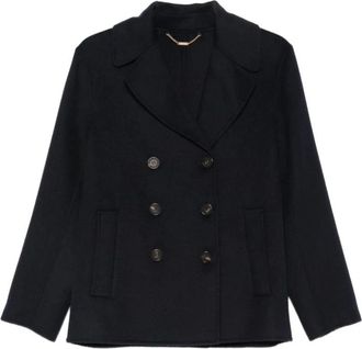 Mabrun Diva Double Breasted Peacoat - Dames - Mantels - Blauw - Maat: L