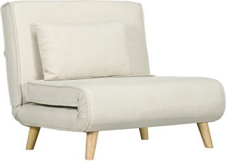 HOMCOM Sofá cama individual 2 en 1 sillón cama plegable con respaldo ajustable y cojín para sala dormitorio oficina en casa carga 125 kg 90x78x79 cm