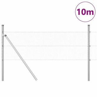 Berkfield Home Hexagon Fence 0.8x10 m Galvanised Steel in Silver