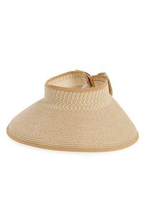 Nordstrom Rack Back Bow Straw Visor in Natural White at Nordstrom Rack