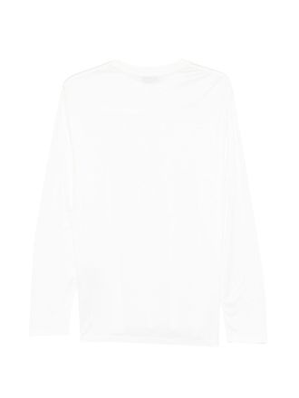 Emporio Armani Logo-Embroidered Cotton Blend T-Shirt - White