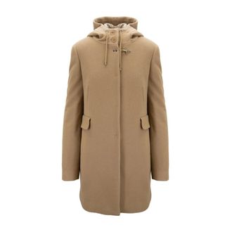 Fay Single-Breasted Coats, female, Brown, Size: L Single-Breasted Coat