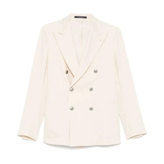 Tagliatore Blazers, male, Beige, Size: S Mens Clothing Outerwear White Ss25