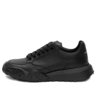 Alexander McQueen Oversized Court Trainer Black Leather 634619WIA981000