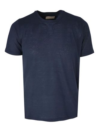 120% Lino short-sleeve T-shirt - men - Linen/Flax/Cotton - L - Blue