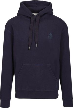 Isabel Marant Hoodies & sweatvesten, Heren, Blauw, XL, Katoen, Hoodie met mat geborduurd logo
