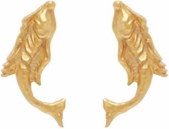 Alemais Womens Fish Studs In Gold