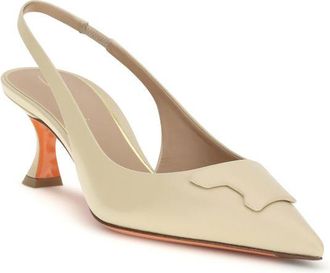 Santoni Womens Taylor Heel Beige Calf Leather Bos