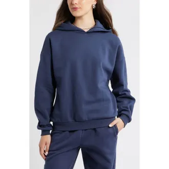 BP. Relaxed Fleece Hoodie in Navy Indigo at Nordstrom, Size Xx-Small