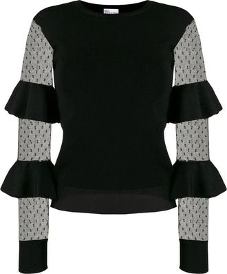 Red Valentino Tulle Ruffle Detail Jumper Size XS