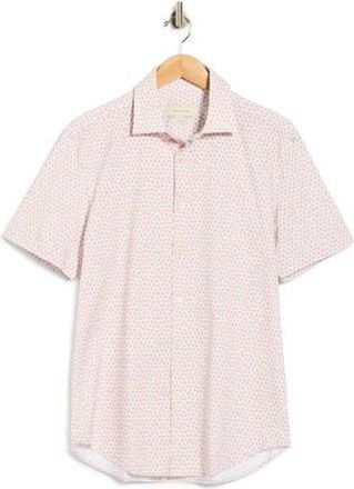 Bugatchi Short Sleeve Woven Shirt in Papaya at Nordstrom Rack, Size Xxx-Large